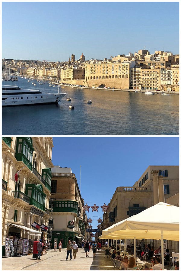 collage of two photos from Valletta, Malta
