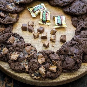 Featured Image for Triple Chocolate Milky Way Cookies
