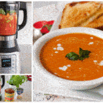 A collage of Ace-Blender-Tomato-Basil-Soup-Barbara-Bakes