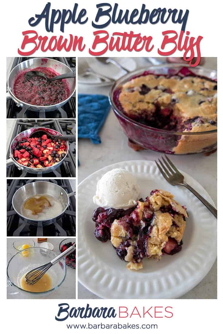 A collage of Apple Blueberry Brown Butter Bliss via @barbarabakes