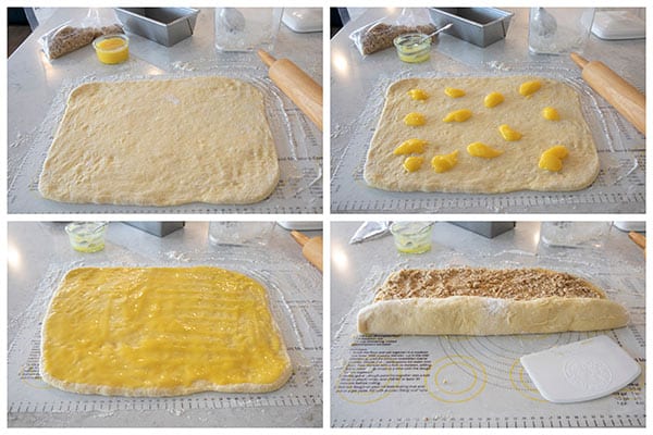 A collage of Making Lemon Streusel Twisted Babka