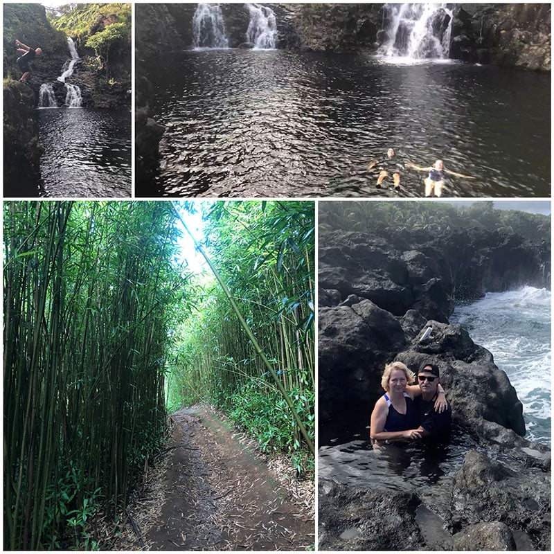 collage of photos from Road to Hana tour