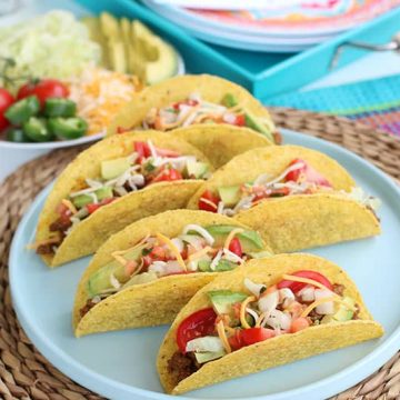 Easy Ground Beef Tacos Plated