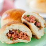 baked char sui bao with barbecue pork filling