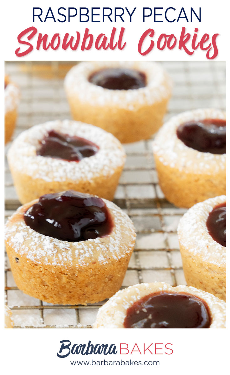 pinterest button for jam filled cookie cups with pecans