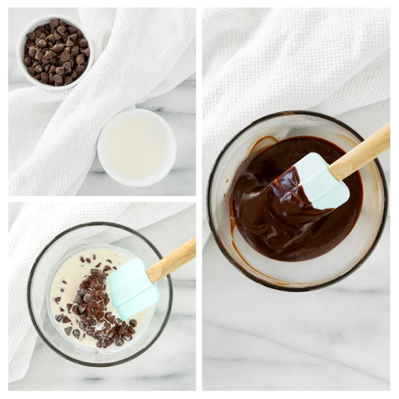 steps to making chocolate ganache drizzle