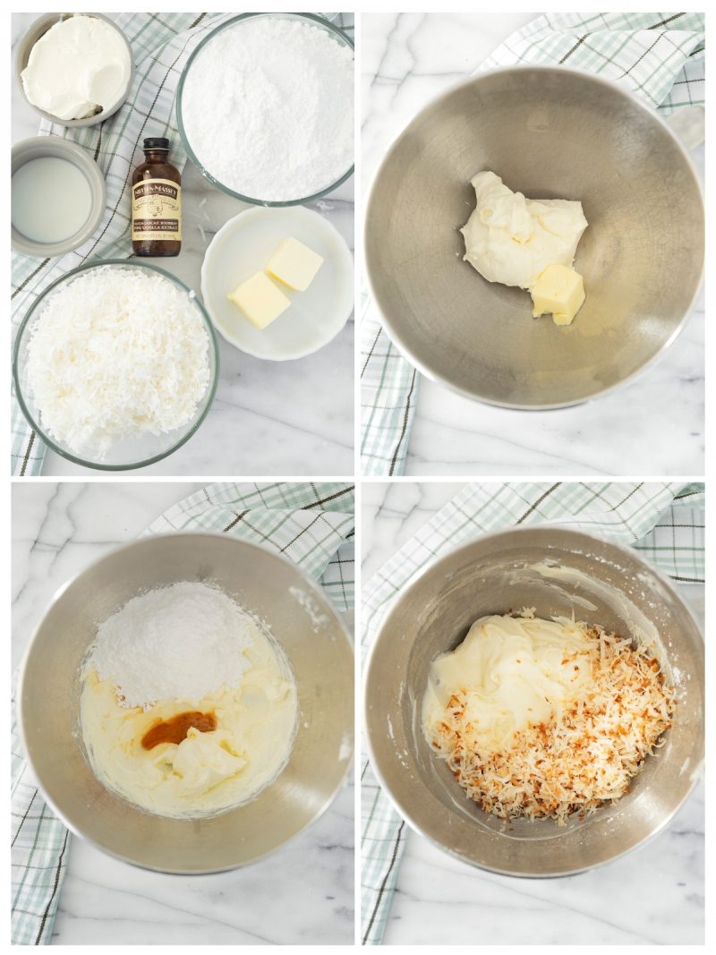 steps to make coconut cream cheese frosting