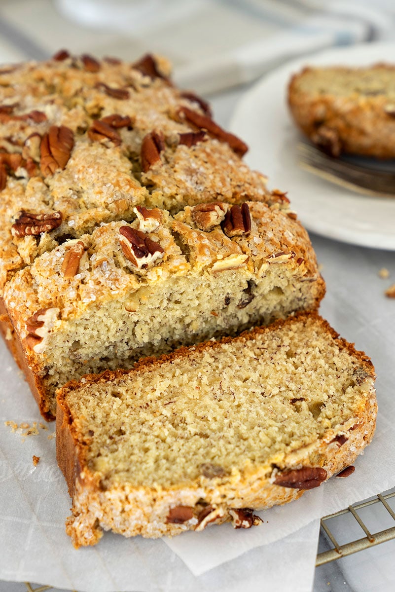 slices of banana bread with nuts