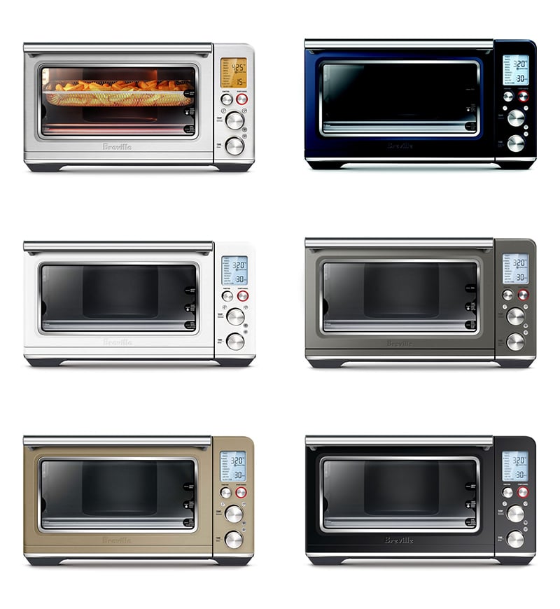 The different models of the Breville Smart Oven Air Fryer in six different colors
