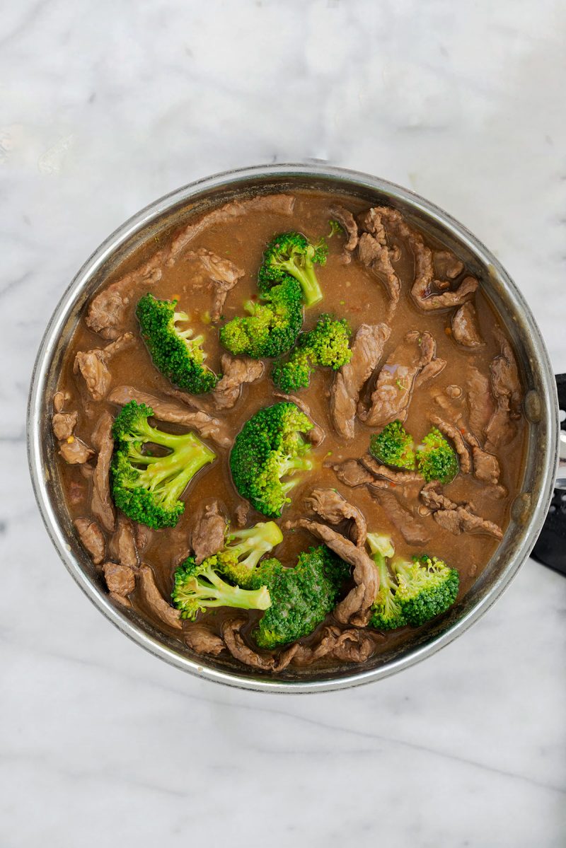 Finished Beef and Broccoli in a pan
