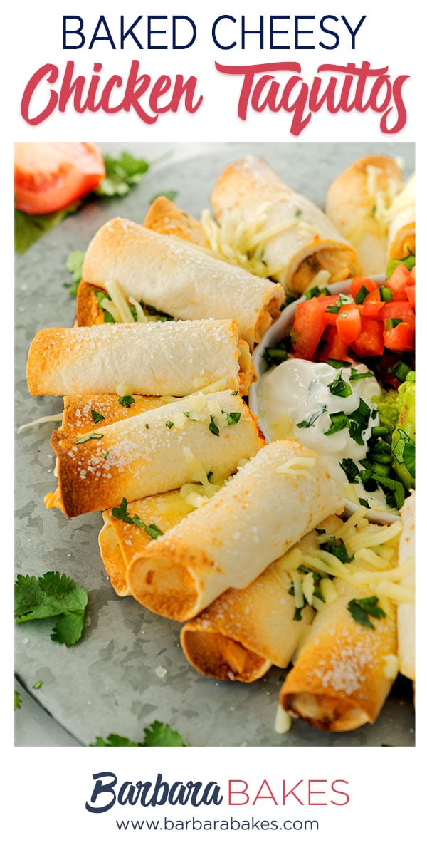 pinterest button for chicken and cheese taquitos