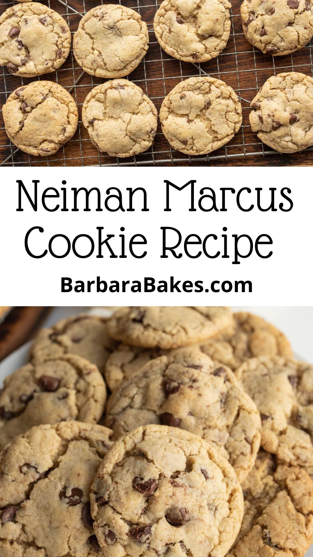 The famous Neiman Marcus Cookie Recipe! Blended oatmeal and a grated chocolate bar make this cookie extra special! via @barbarabakes