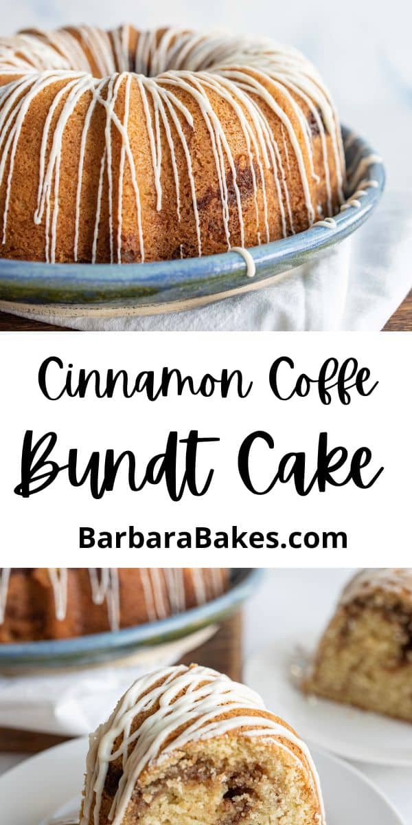 Cinnamon Coffee cake is everything you’d want in a cake. It is all kinds of cinnamony, moist and tasty. Perfect for brunch or dessert. via @barbarabakes