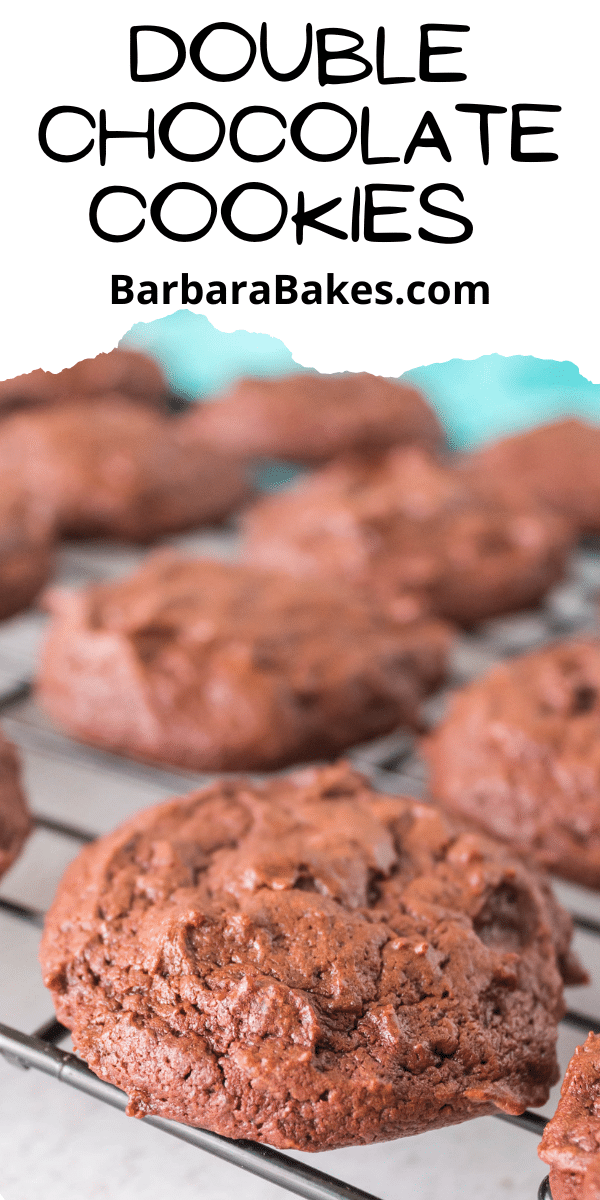 Double Chocolate Chip Cookies are a chocolate lover's dream. They have a deep, rich chocolate flavor and remind me of a fudgy, decadent brownie. via @barbarabakes