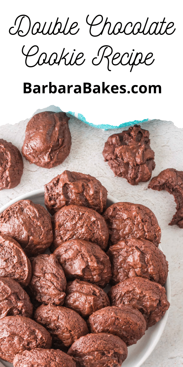 Double Chocolate Chip Cookies are a chocolate lover's dream. They have a deep, rich chocolate flavor and remind me of a fudgy, decadent brownie. via @barbarabakes