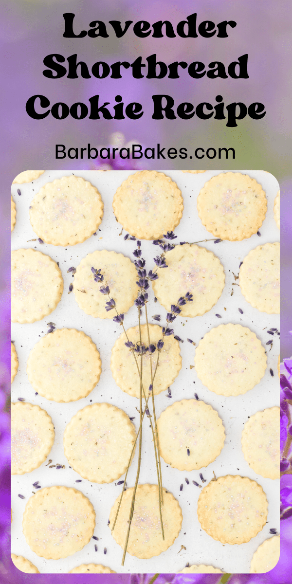 Lavender Shortbread Cookies are as lovely as they come. Full of buttery goodness, lightly sweet and have the best flavor and scent. via @barbarabakes
