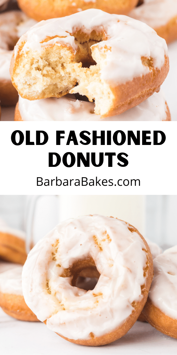 pin for old fashioned donut recipe via @barbarabakes