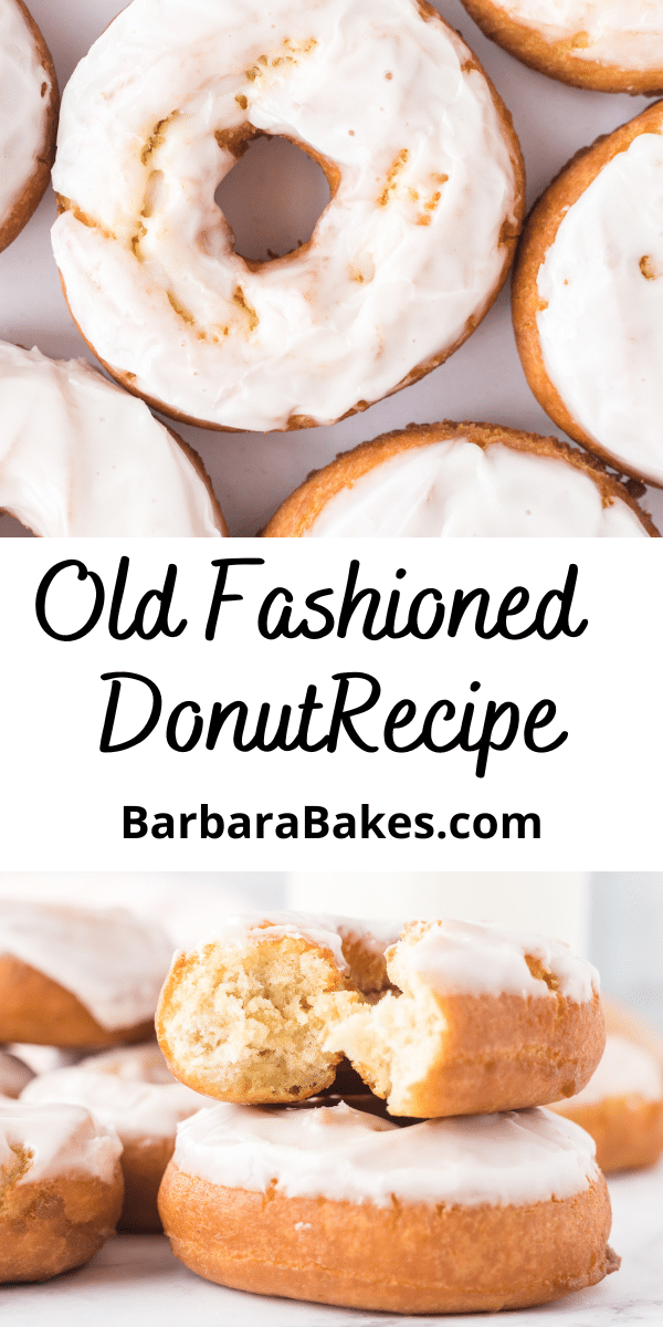 pin for old fashioned donut recipe via @barbarabakes