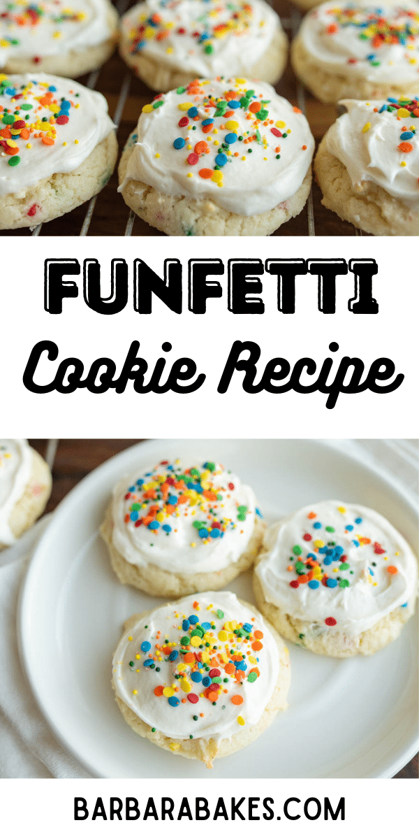 Only 3 ingredients and you are on your way to these colorful and delicious Funfetti Cookies . They are quick, easy and great for a party. via @barbarabakes