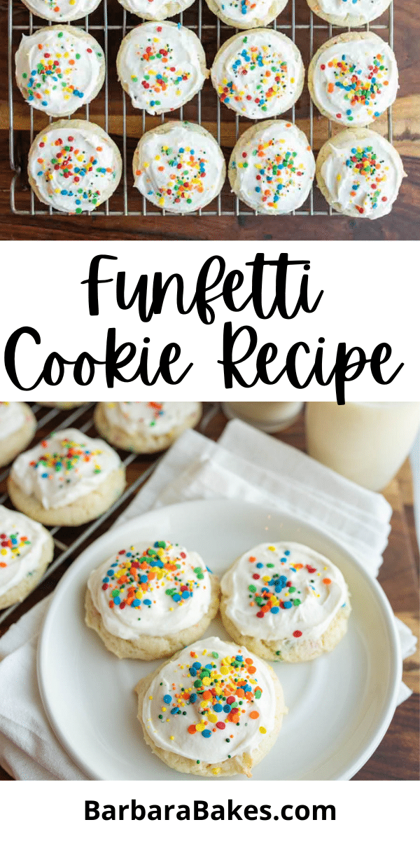 Only 3 ingredients and you are on your way to these colorful and delicious Funfetti Cookies . They are quick, easy and great for a party. via @barbarabakes