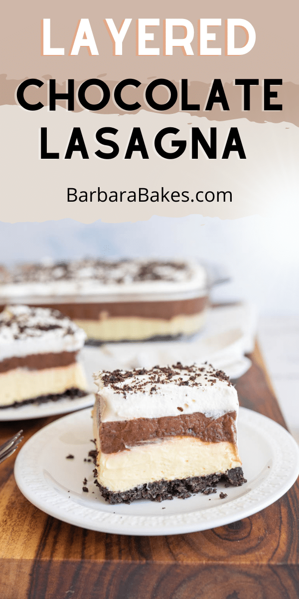 Layered Chocolate Lasagna is a delightful dessert that combines the richness of chocolate with the creaminess of various layers. via @barbarabakes