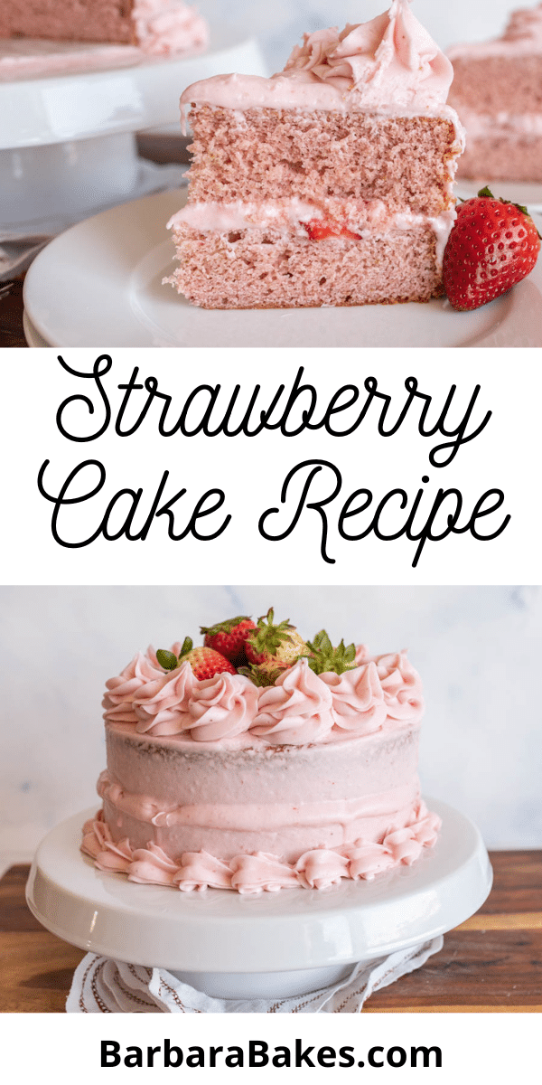 Strawberry Cake is moist and fluffy with bursts of strawberry flavor. Whether you're a fan of fruity desserts or simply enjoy a touch of sweetness. via @barbarabakes
