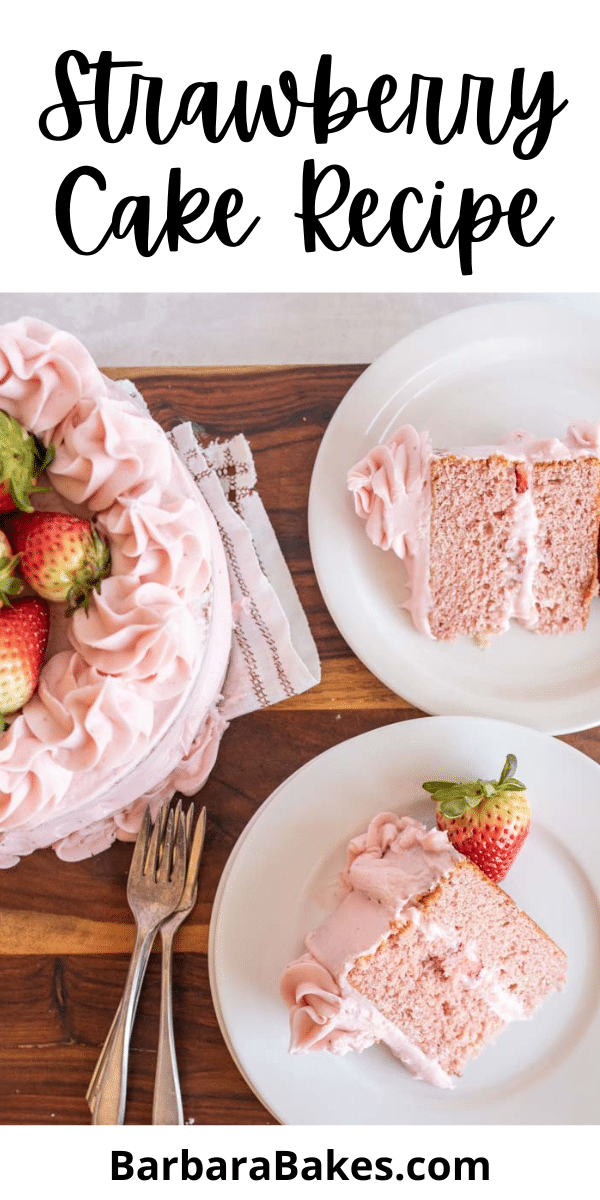 Strawberry Cake is moist and fluffy with bursts of strawberry flavor. Whether you're a fan of fruity desserts or simply enjoy a touch of sweetness. via @barbarabakes