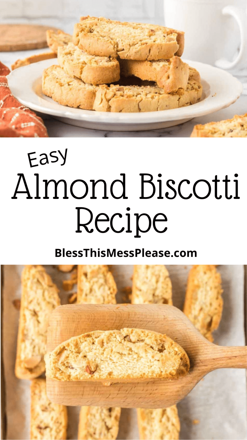 pin for easy almond biscotti recipe