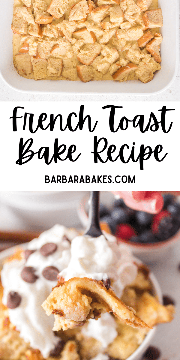 Easy French Toast Casserole is made with just a handful of ingredients and will become a favorite breakfast in your house. via @barbarabakes