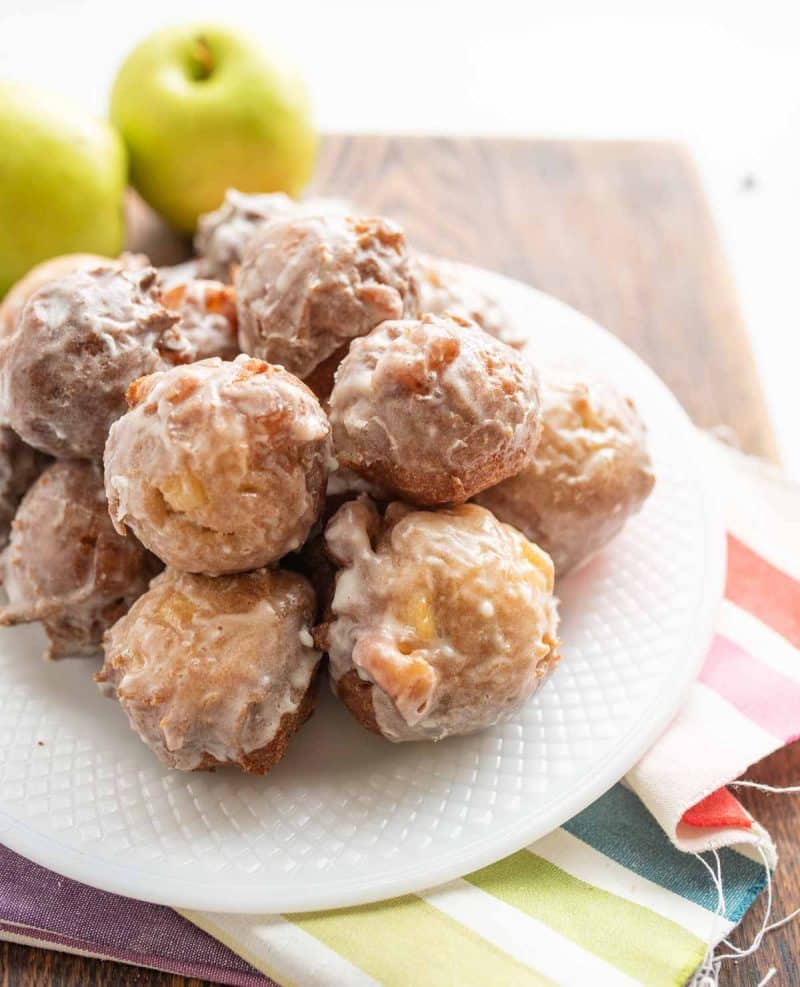 apple fritters on a plate