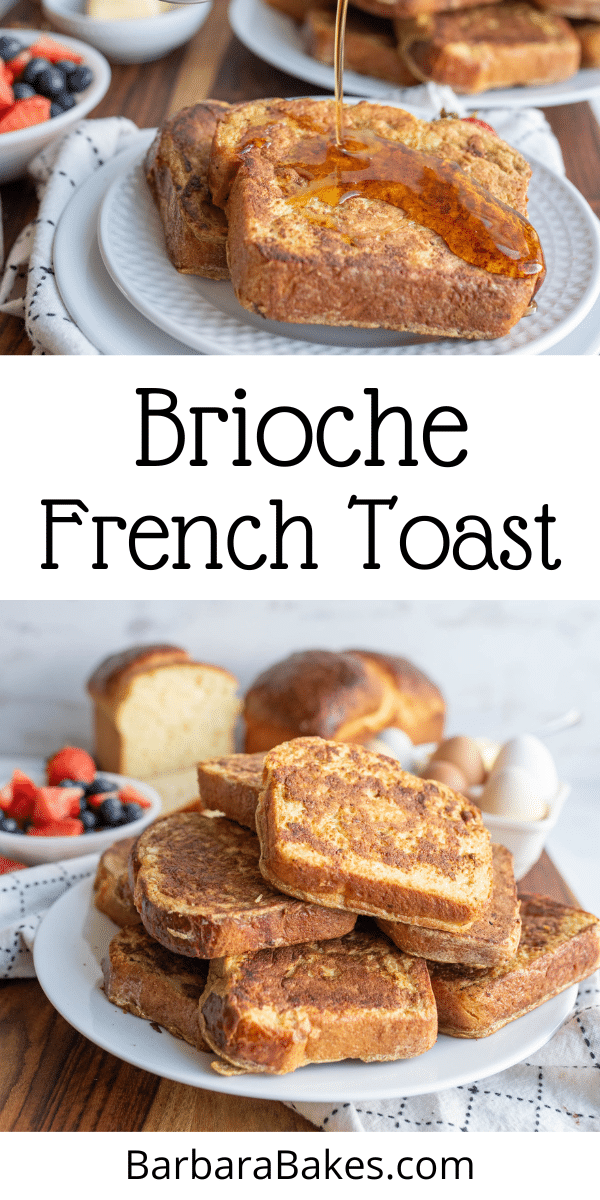 Brioche French Toast combines buttery bread soaked in sweet egg, fried golden, and topped with syrup or fruit for a decadent breakfast. via @barbarabakes