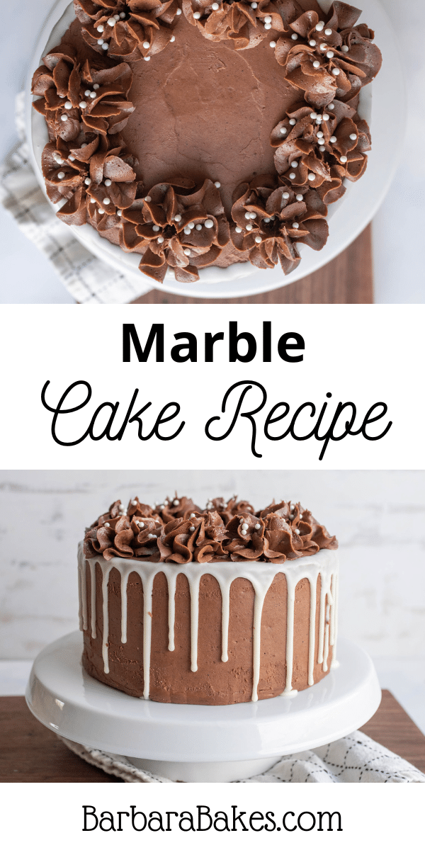 Indulge in our marble cake, a perfect blend of rich chocolate and creamy vanilla in every elegantly swirled, mouth-watering slice. via @barbarabakes