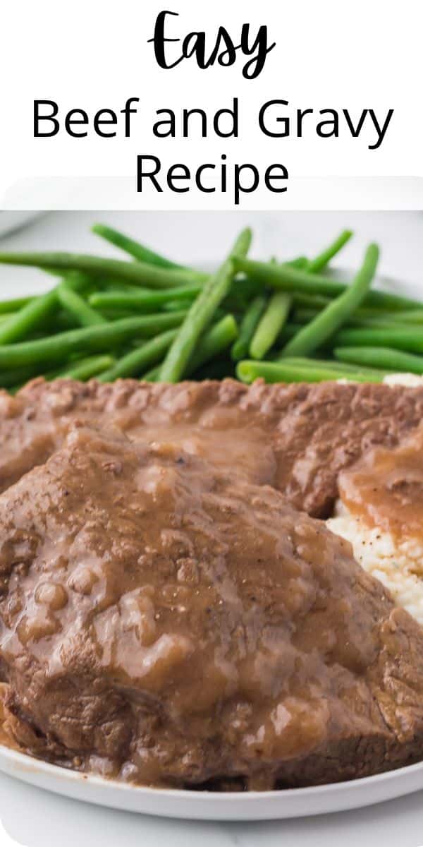 Turn a simple round steak into a delicious meal with this recipe for Round Steak Beef and Gravy using just a few pantry ingredients. via @barbarabakes